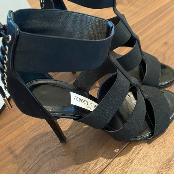 Jimmy Choo Black Strappy Heels. Size 38.5 - Picture 5 of 6